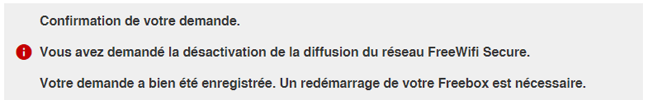 Panneau de configuration Freebox - Comment supprimer le Free WIFI Secure