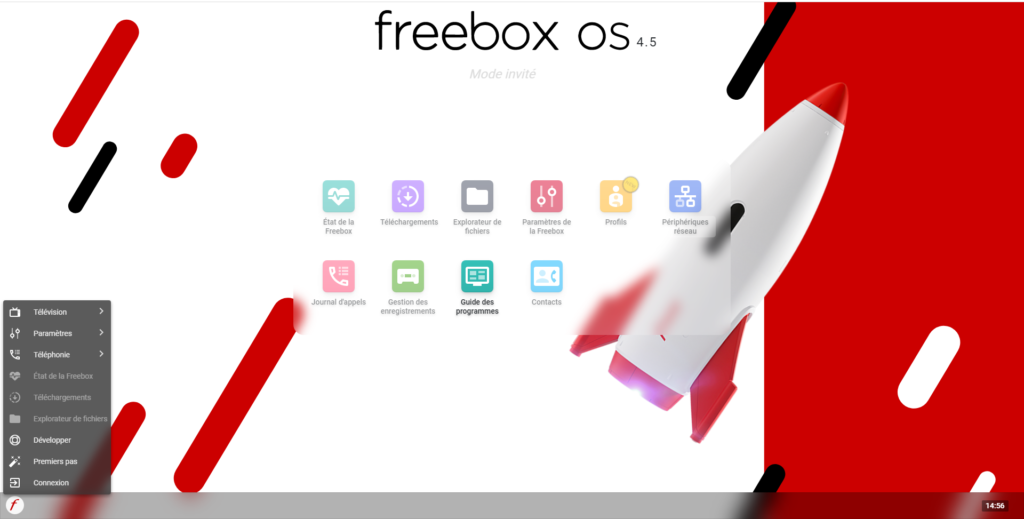 Interface de gestion Freebox