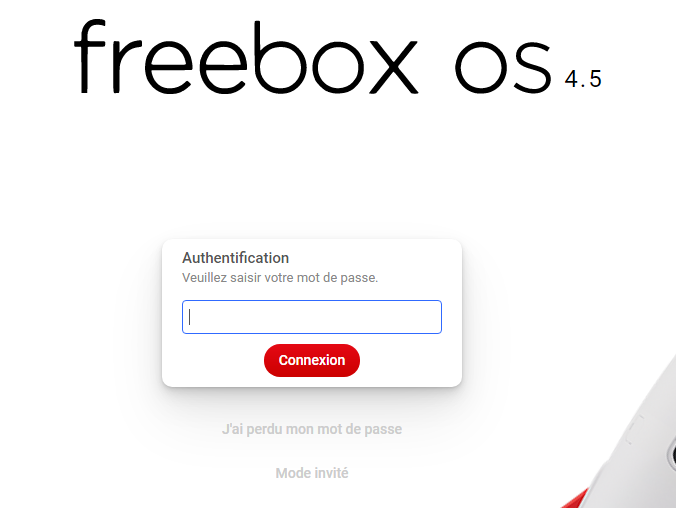 Interface de gestion Freebox