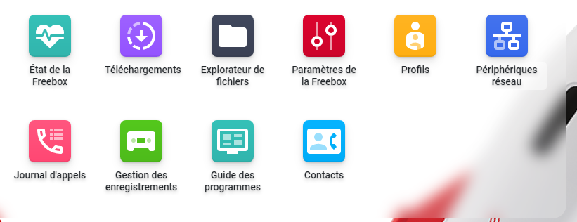 Panneau de configuration freebox